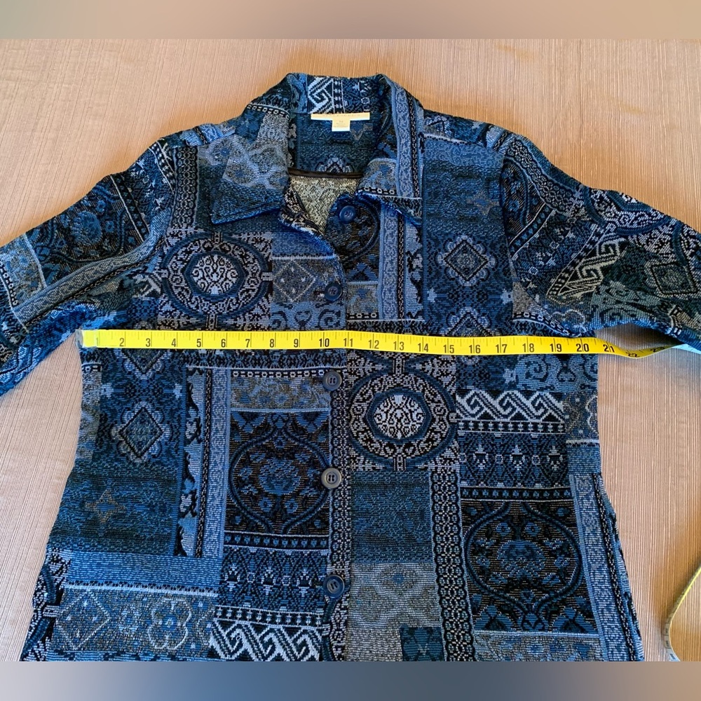 Vintage Appleseed's Blue and Black Tapestry Jacket - Picture 5 of 10